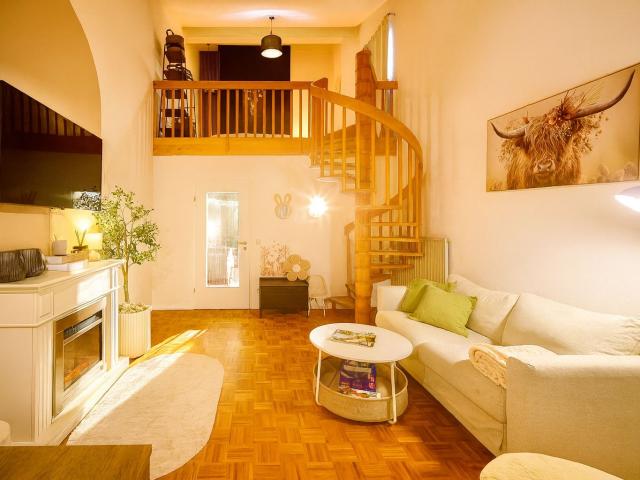 Stylish Furnished Apartment with Spiral Staircase & Garden in Waldkirchen