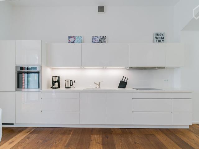 Stylish Loft in Mitte > directly at Spree River with small Beach, Berlin Amsterdam Apartments for Rent