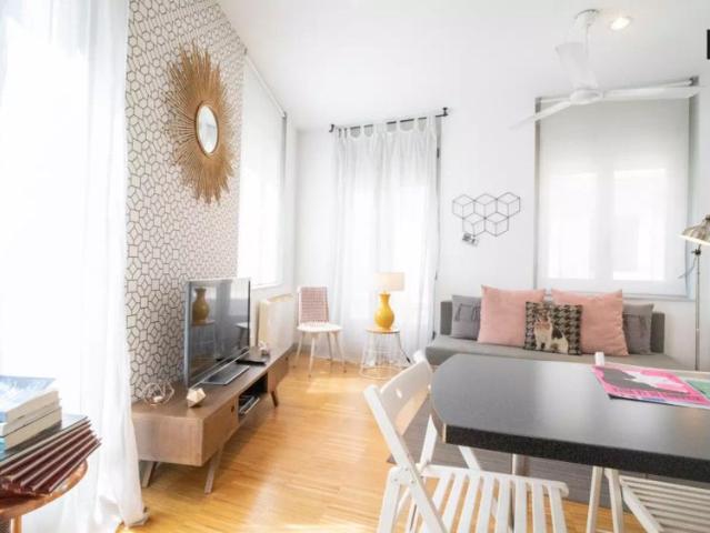 Stylish 1 bedroom apartment with balcony and AC for rent near Metro in Madrid Centro