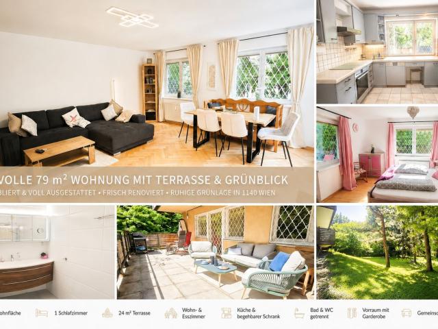 Stylish 79m² apartment with terrace and green views in the Vienna Woods
