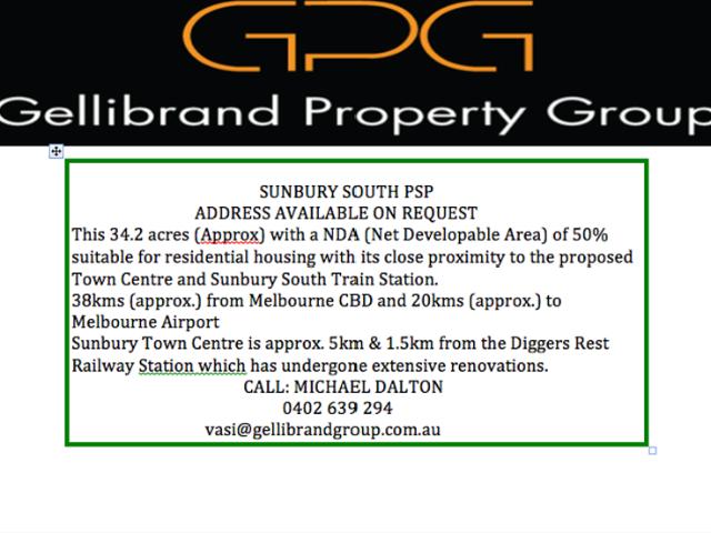 SUNBURY SOUTH PSP SOON TO BE GAZETTED