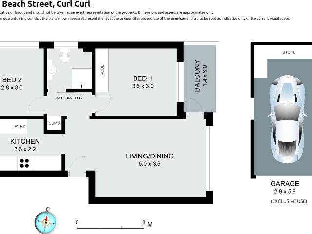 Sunlit coastal retreat with ocean views above Curl, and exclusive use lock up garage