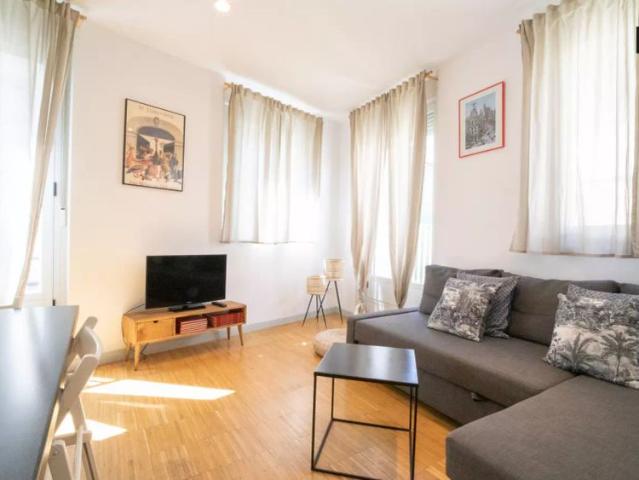 Sunny 1 bedroom apartment with balcony and AC for rent in Madrid Centro