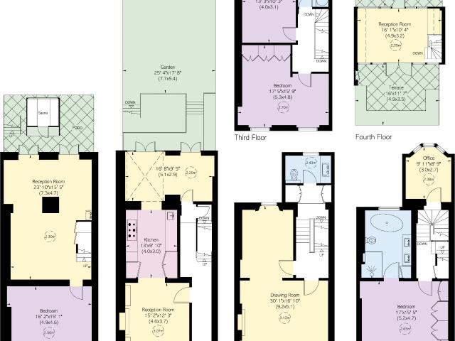 Substantial six floor townhouse with garden and roof terraces in Bayswater