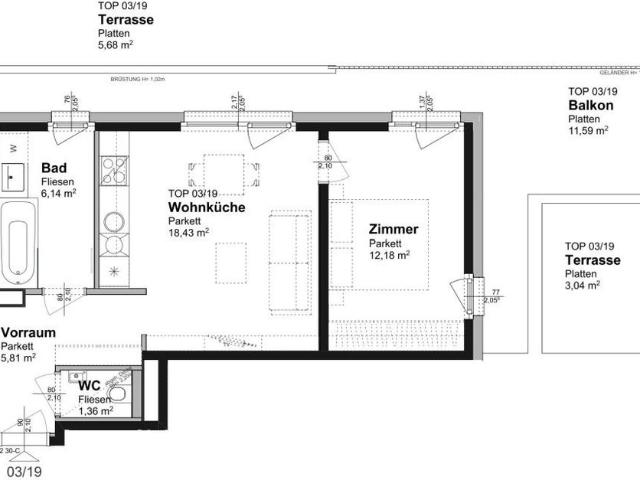 Super hübsche DG Wohnung 3 19 mit 21m² MEGA TERRASSE in der Koloniestraße