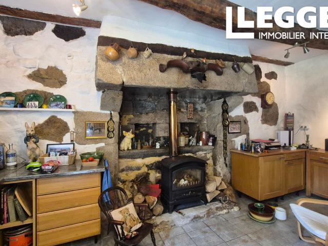 Superbe maison en pierre de 4 chambres avec dépendance, terrain, située dans un cadre charmant