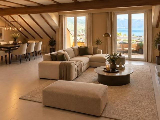 Superbe appartement traversant avec vue imprenable sur le lac Léman – Cully