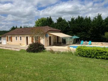 Sur les Hauteurs avec belles vues, Maison de plain pied ave. 100m² Gourdon