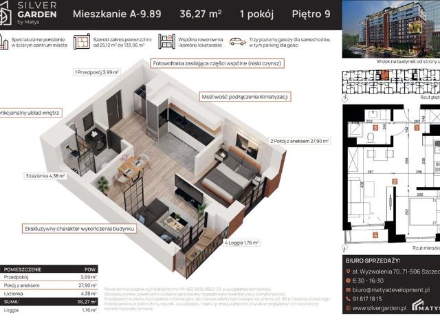 Szczecin, Centrum, al. Wyzwolenia 70 / Staszica 21, 36.85m2