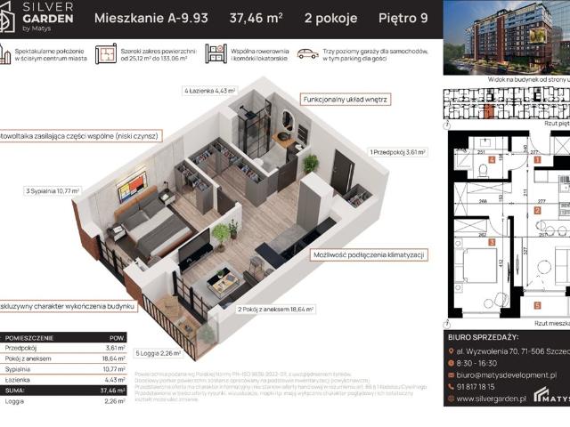 Szczecin, Centrum, al. Wyzwolenia 70 / Staszica 21, 38.21m2