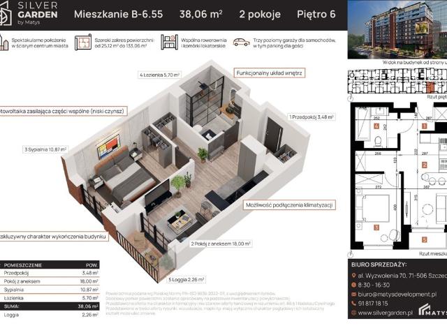 Szczecin, Centrum, al. Wyzwolenia 70 / Staszica 21, 38.05m2