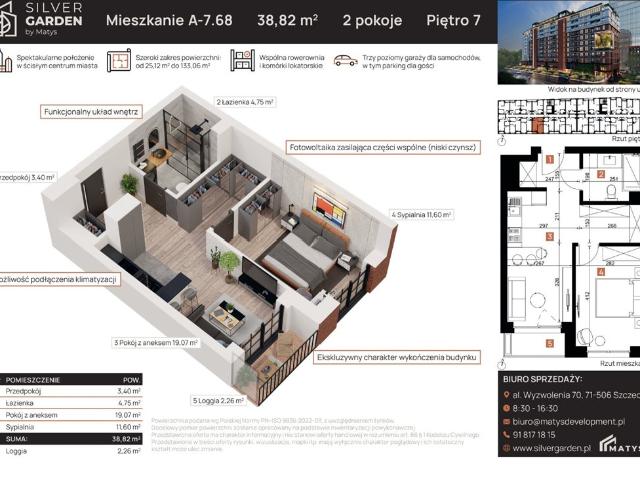 Szczecin, Centrum, al. Wyzwolenia 70 / Staszica 21, 38.81m2