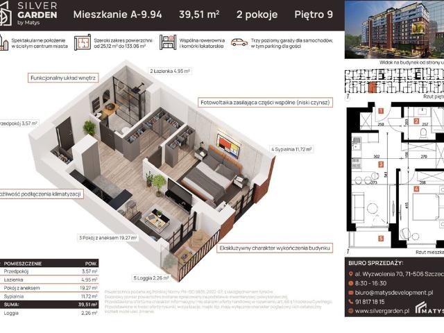 Szczecin, Centrum, al. Wyzwolenia 70 / Staszica 21, 39.5m2