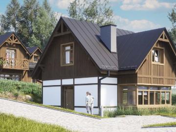 Nowoczesny dom 80 m2 z sudecką architekturą i dużym ogrodem